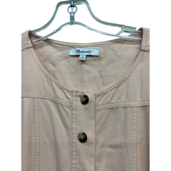 MADEWELL Top-Stitched Coverall Jumpsuit Bashful Blush sz 10 - Picture 3 of 10